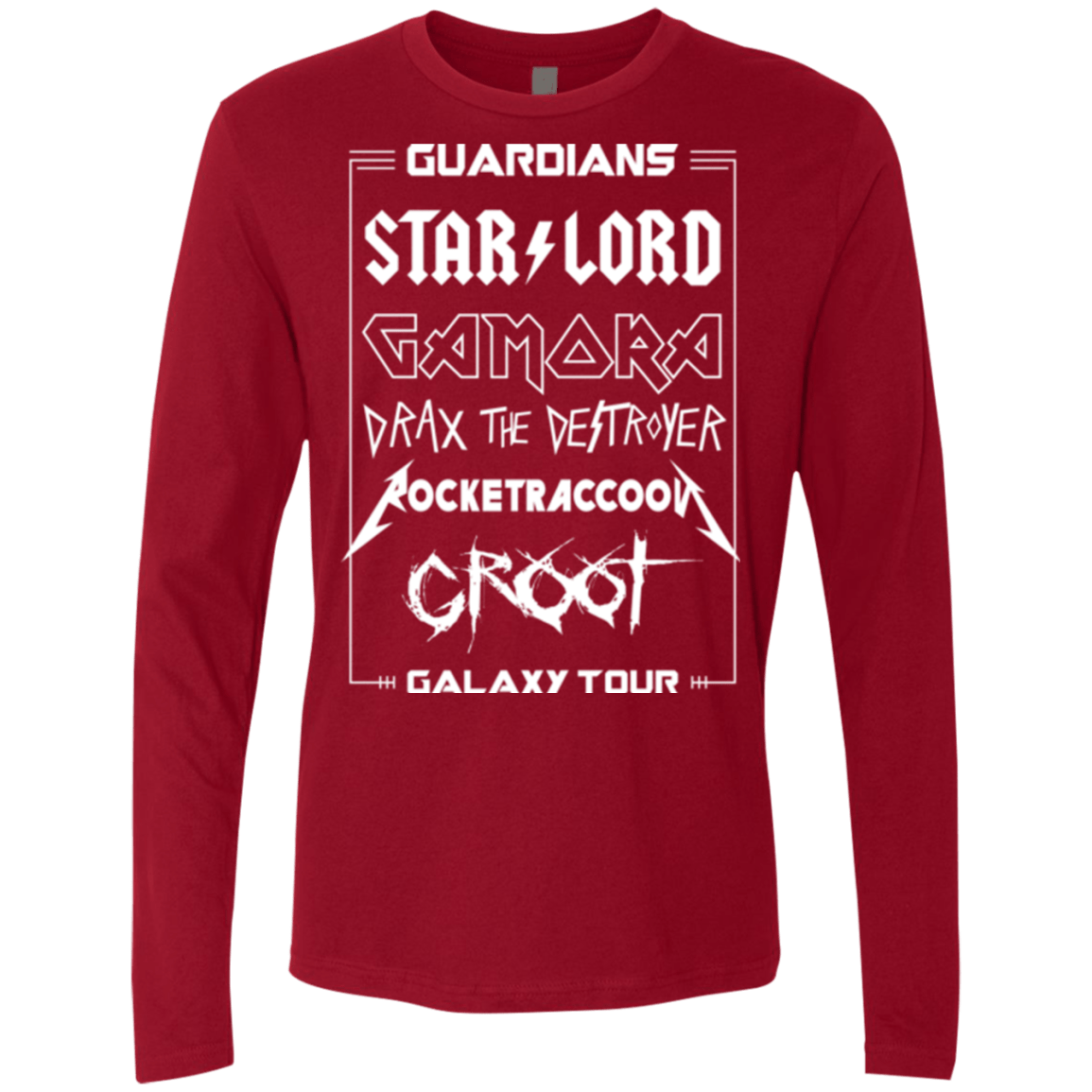 T-Shirts Cardinal / Small Guardians Galaxy Tour Men's Premium Long Sleeve