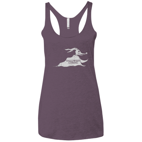 T-Shirts Vintage Purple / X-Small Halloween Is Coming Women's Triblend Racerback Tank