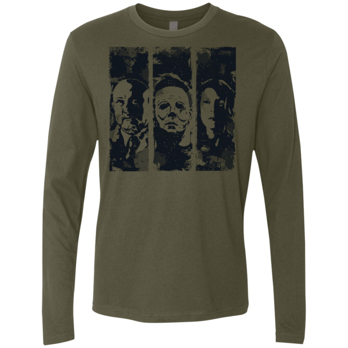 T-Shirts Military Green / Small HALLOWEEN Men's Premium Long Sleeve