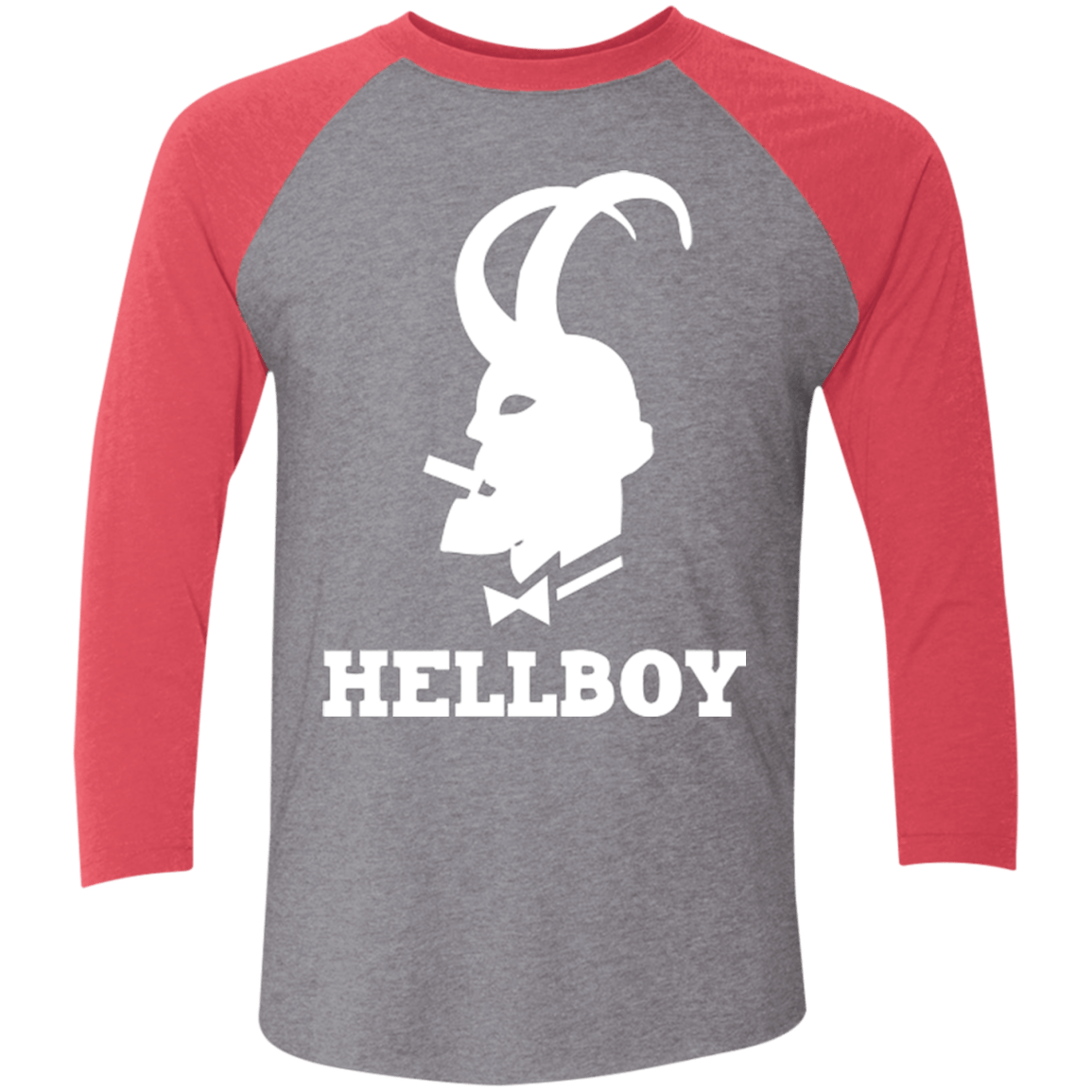 T-Shirts Premium Heather/ Vintage Red / X-Small Hellboy Men's Triblend 3/4 Sleeve