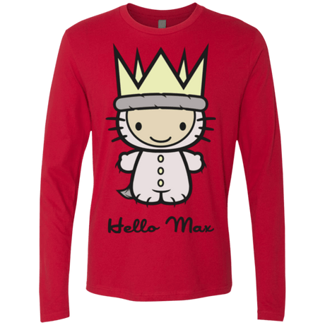 T-Shirts Red / Small Hello Max Men's Premium Long Sleeve