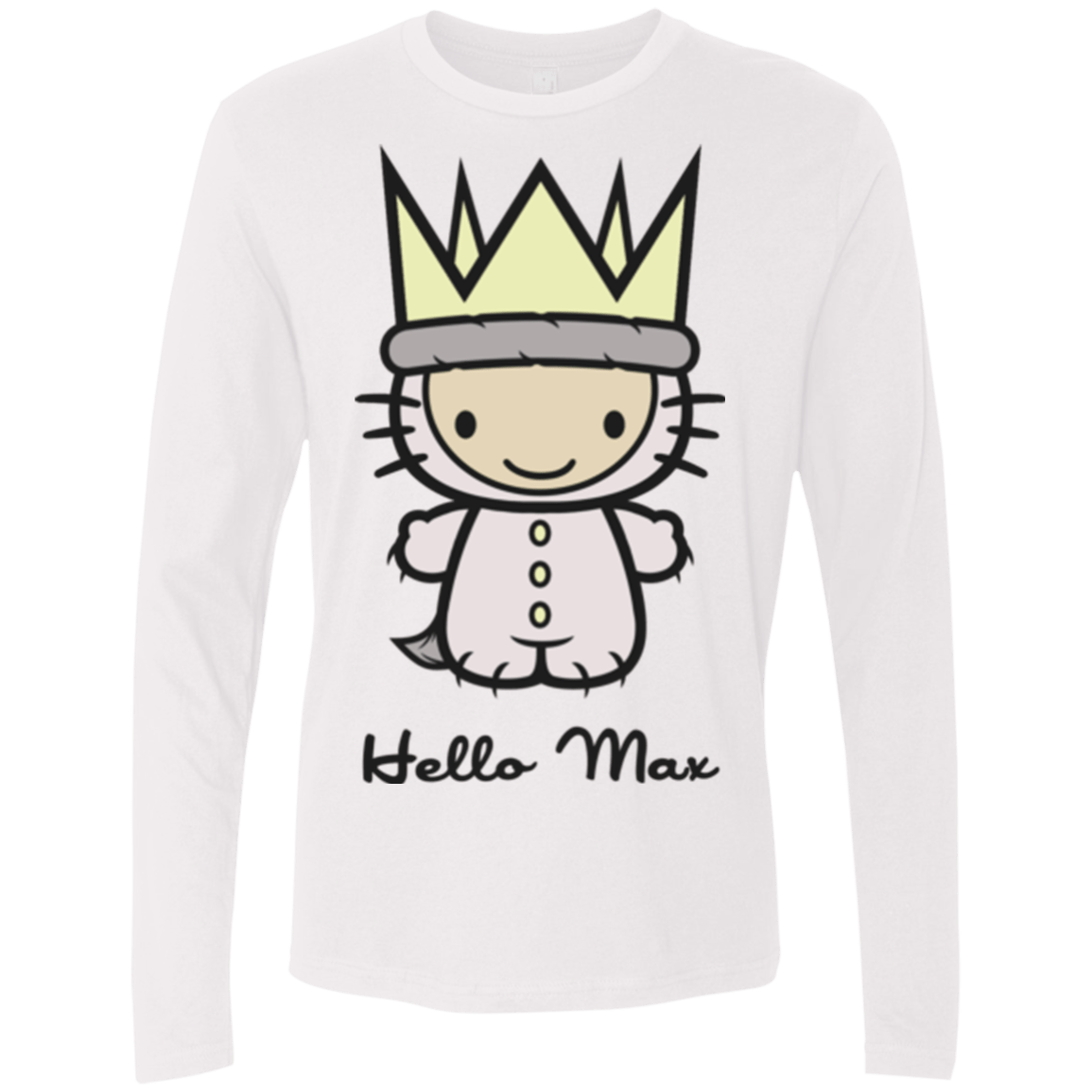 T-Shirts White / Small Hello Max Men's Premium Long Sleeve