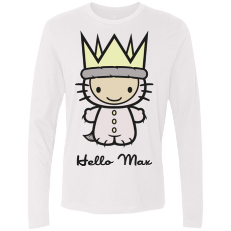 T-Shirts White / Small Hello Max Men's Premium Long Sleeve