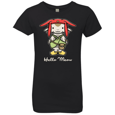 T-Shirts Black / YXS HELLO MEOW Girls Premium T-Shirt