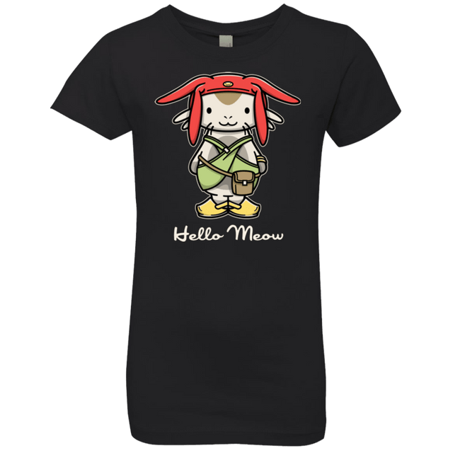 T-Shirts Black / YXS HELLO MEOW Girls Premium T-Shirt