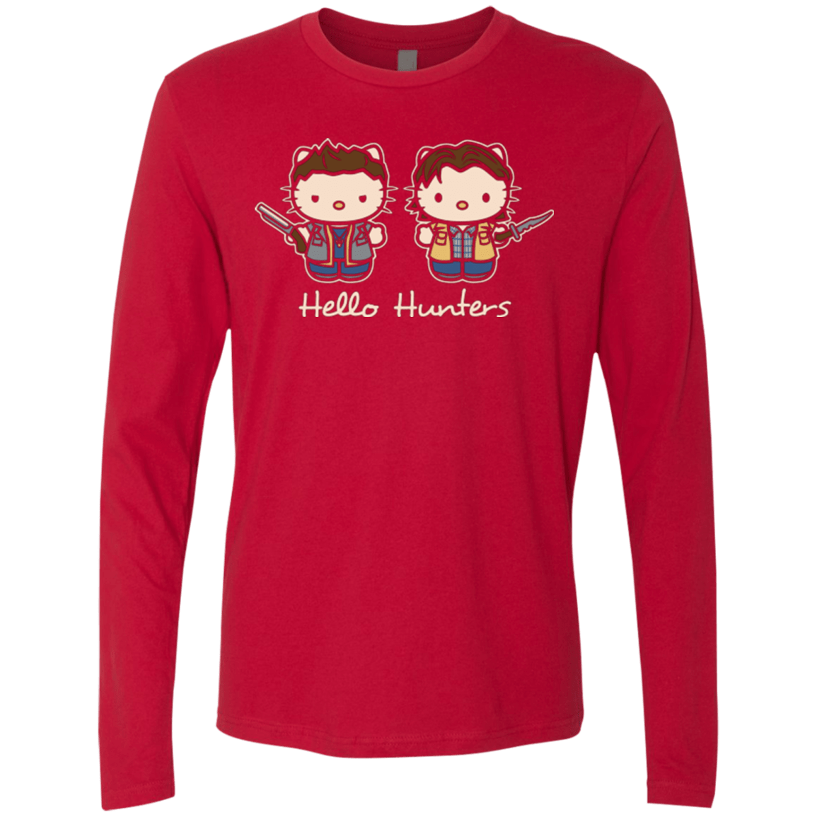 T-Shirts Red / Small hellohunters Men's Premium Long Sleeve