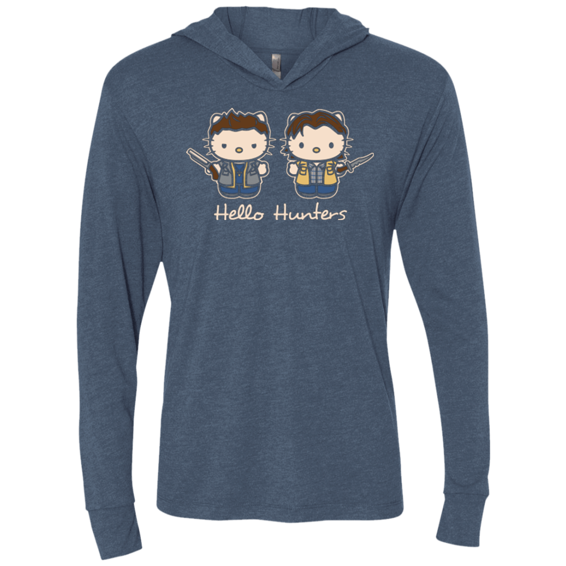 T-Shirts Indigo / X-Small hellohunters Triblend Long Sleeve Hoodie Tee