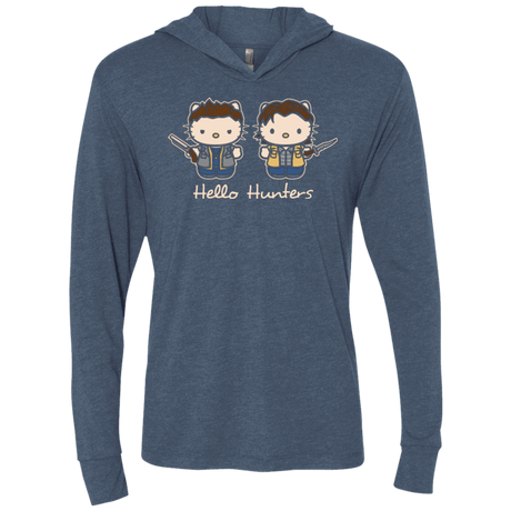 T-Shirts Indigo / X-Small hellohunters Triblend Long Sleeve Hoodie Tee