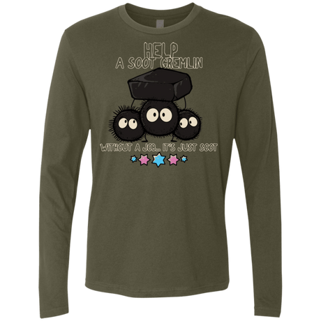 T-Shirts Military Green / Small HELP A SOOT GREMLIN Men's Premium Long Sleeve