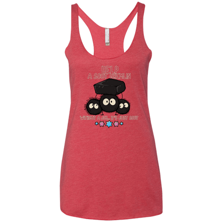 T-Shirts Vintage Red / X-Small HELP A SOOT GREMLIN Women's Triblend Racerback Tank