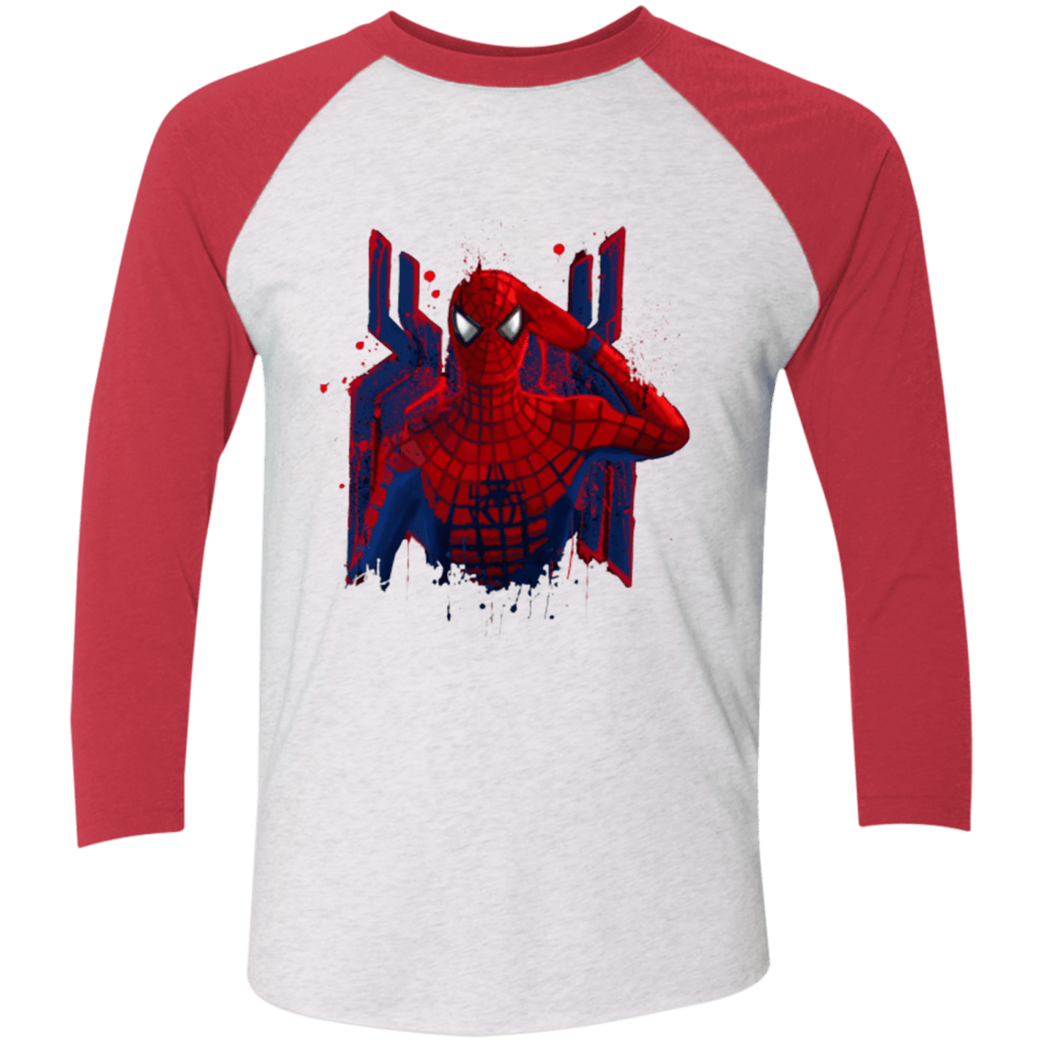 T-Shirts Heather White/Vintage Red / X-Small Hero of NY Triblend 3/4 Sleeve