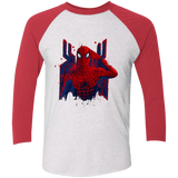 T-Shirts Heather White/Vintage Red / X-Small Hero of NY Triblend 3/4 Sleeve