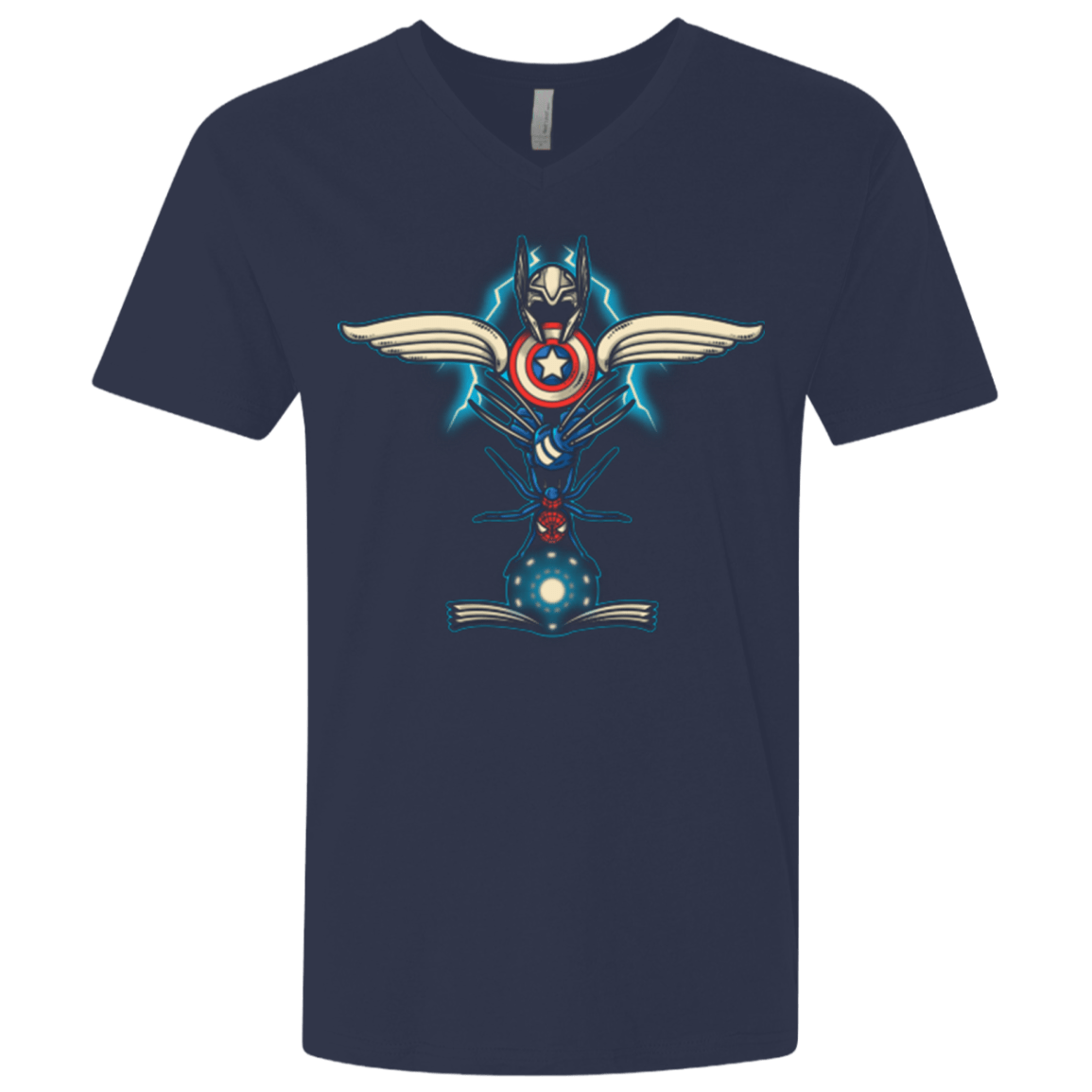 T-Shirts Midnight Navy / X-Small HERO TOTEM Men's Premium V-Neck
