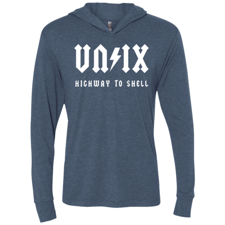 T-Shirts Indigo / X-Small Highway to shell Triblend Long Sleeve Hoodie Tee