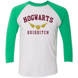 T-Shirts Heather White/Envy / X-Small Hogwarts Quidditch Triblend 3/4 Sleeve