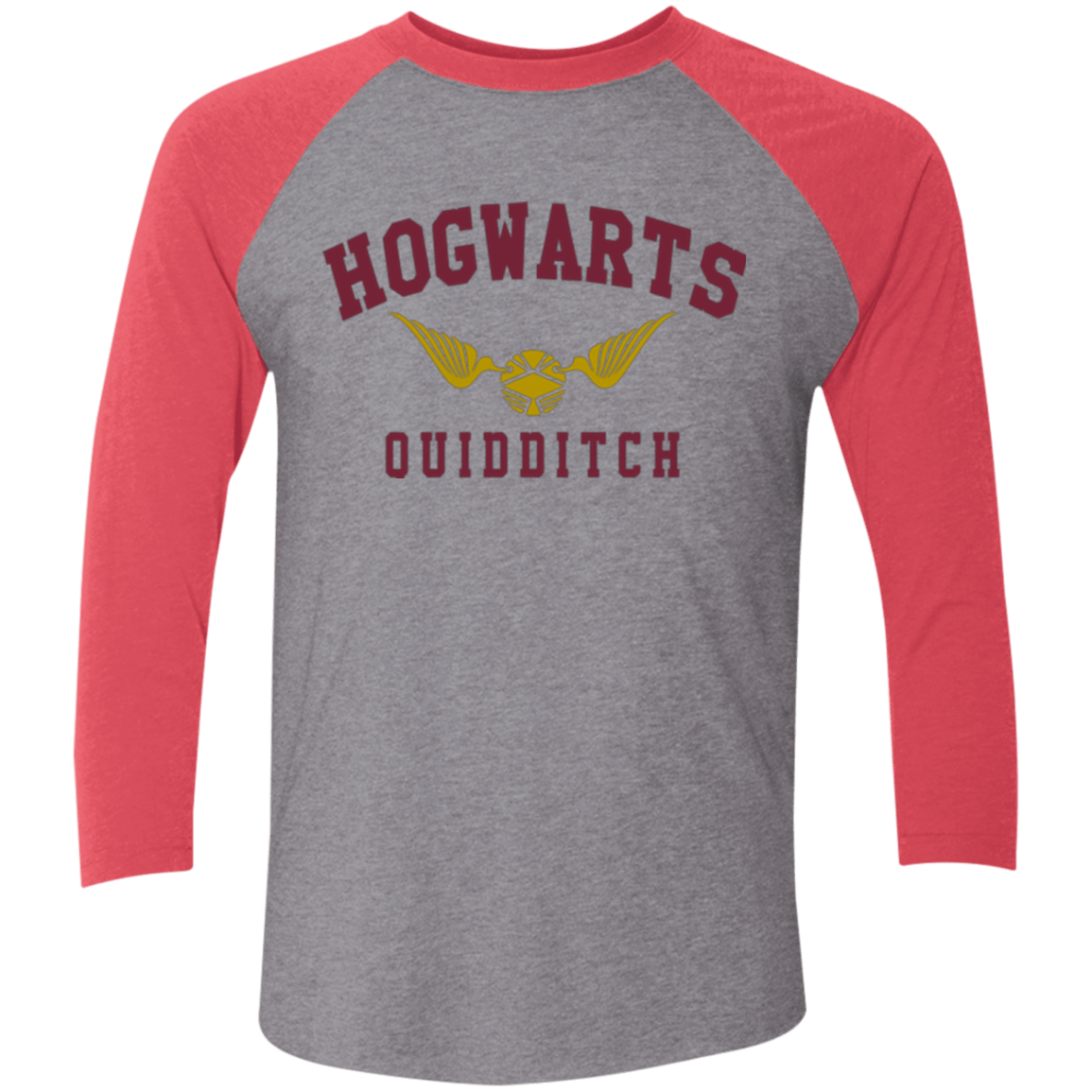 T-Shirts Premium Heather/ Vintage Red / X-Small Hogwarts Quidditch Triblend 3/4 Sleeve