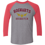 T-Shirts Premium Heather/ Vintage Red / X-Small Hogwarts Quidditch Triblend 3/4 Sleeve