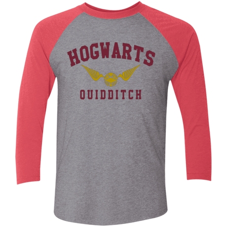 T-Shirts Premium Heather/ Vintage Red / X-Small Hogwarts Quidditch Triblend 3/4 Sleeve