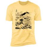 T-Shirts Banana Cream / S Hokusai Paisaje Ink Men's Premium T-Shirt