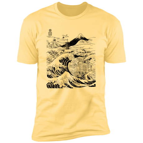 T-Shirts Banana Cream / S Hokusai Paisaje Ink Men's Premium T-Shirt