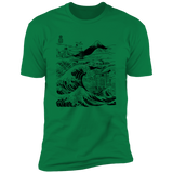 T-Shirts Kelly Green / S Hokusai Paisaje Ink Men's Premium T-Shirt