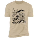 T-Shirts Sand / S Hokusai Paisaje Ink Men's Premium T-Shirt