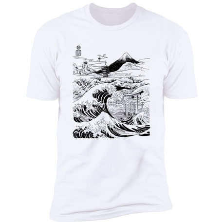 T-Shirts White / S Hokusai Paisaje Ink Men's Premium T-Shirt