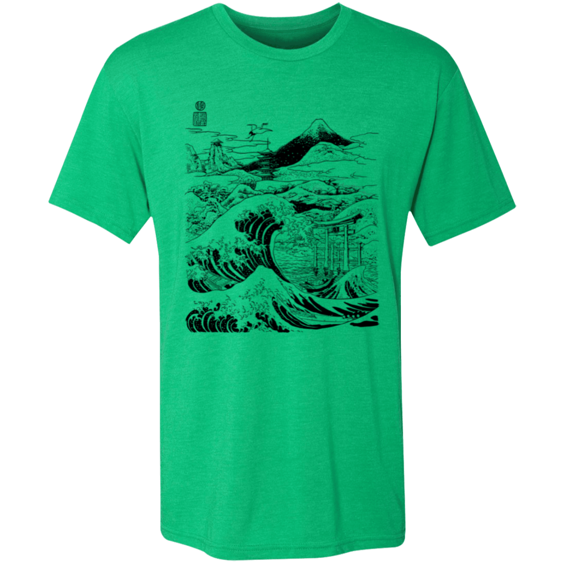 T-Shirts Envy / S Hokusai Paisaje Ink Men's Triblend T-Shirt