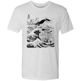 T-Shirts Heather White / S Hokusai Paisaje Ink Men's Triblend T-Shirt