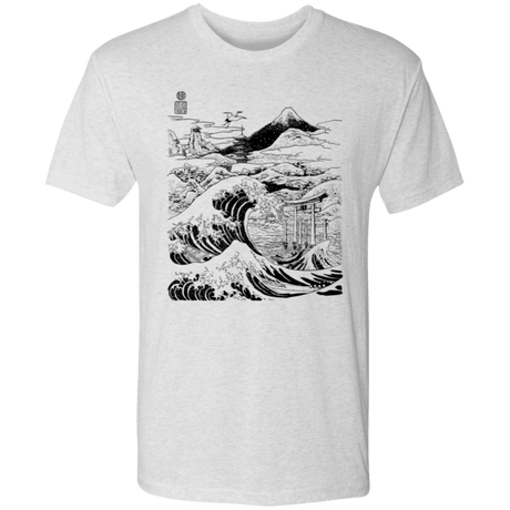 T-Shirts Heather White / S Hokusai Paisaje Ink Men's Triblend T-Shirt