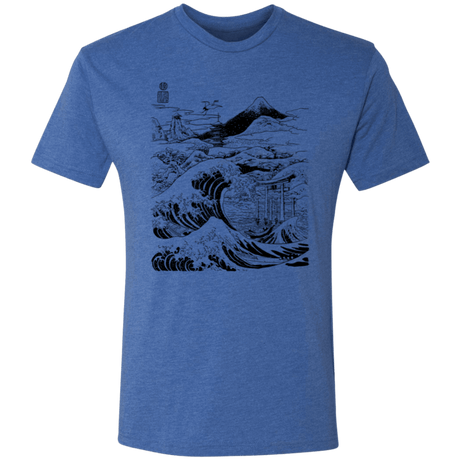 T-Shirts Vintage Royal / S Hokusai Paisaje Ink Men's Triblend T-Shirt