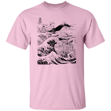 T-Shirts Light Pink / S Hokusai Paisaje Ink T-Shirt