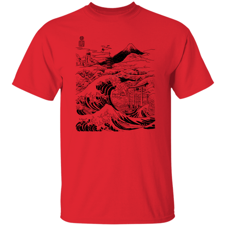 T-Shirts Red / S Hokusai Paisaje Ink T-Shirt