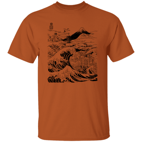 T-Shirts Texas Orange / S Hokusai Paisaje Ink T-Shirt