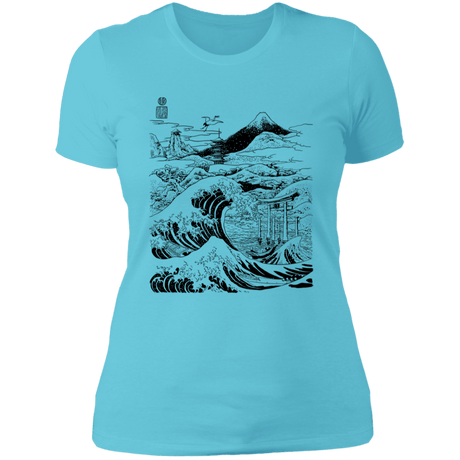 T-Shirts Cancun / S Hokusai Paisaje Ink Women's Premium T-Shirt