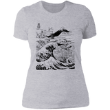 T-Shirts Heather Grey / S Hokusai Paisaje Ink Women's Premium T-Shirt