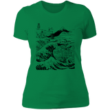 T-Shirts Kelly Green / S Hokusai Paisaje Ink Women's Premium T-Shirt