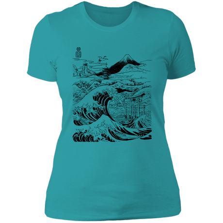 T-Shirts Tahiti Blue / S Hokusai Paisaje Ink Women's Premium T-Shirt