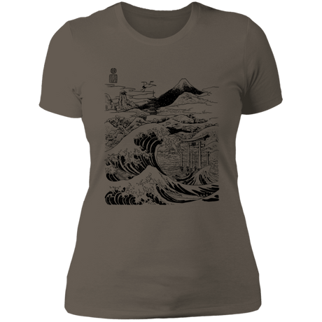 T-Shirts Warm Grey / S Hokusai Paisaje Ink Women's Premium T-Shirt