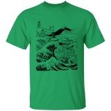 T-Shirts Irish Green / YXS Hokusai Paisaje Ink Youth T-Shirt