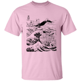 T-Shirts Light Pink / YXS Hokusai Paisaje Ink Youth T-Shirt