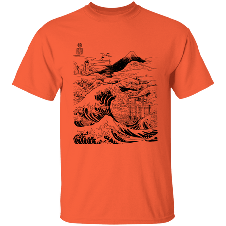 T-Shirts Orange / YXS Hokusai Paisaje Ink Youth T-Shirt