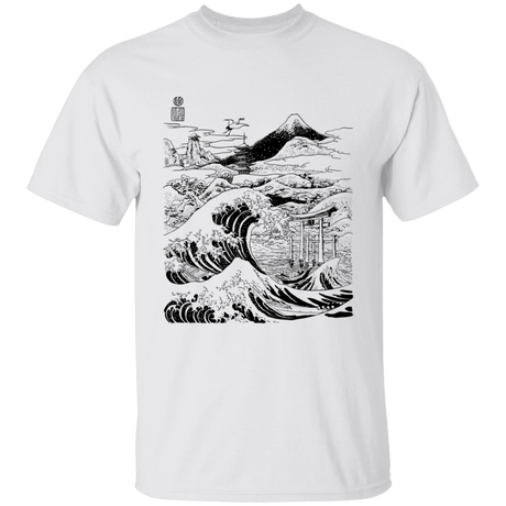 T-Shirts White / YXS Hokusai Paisaje Ink Youth T-Shirt