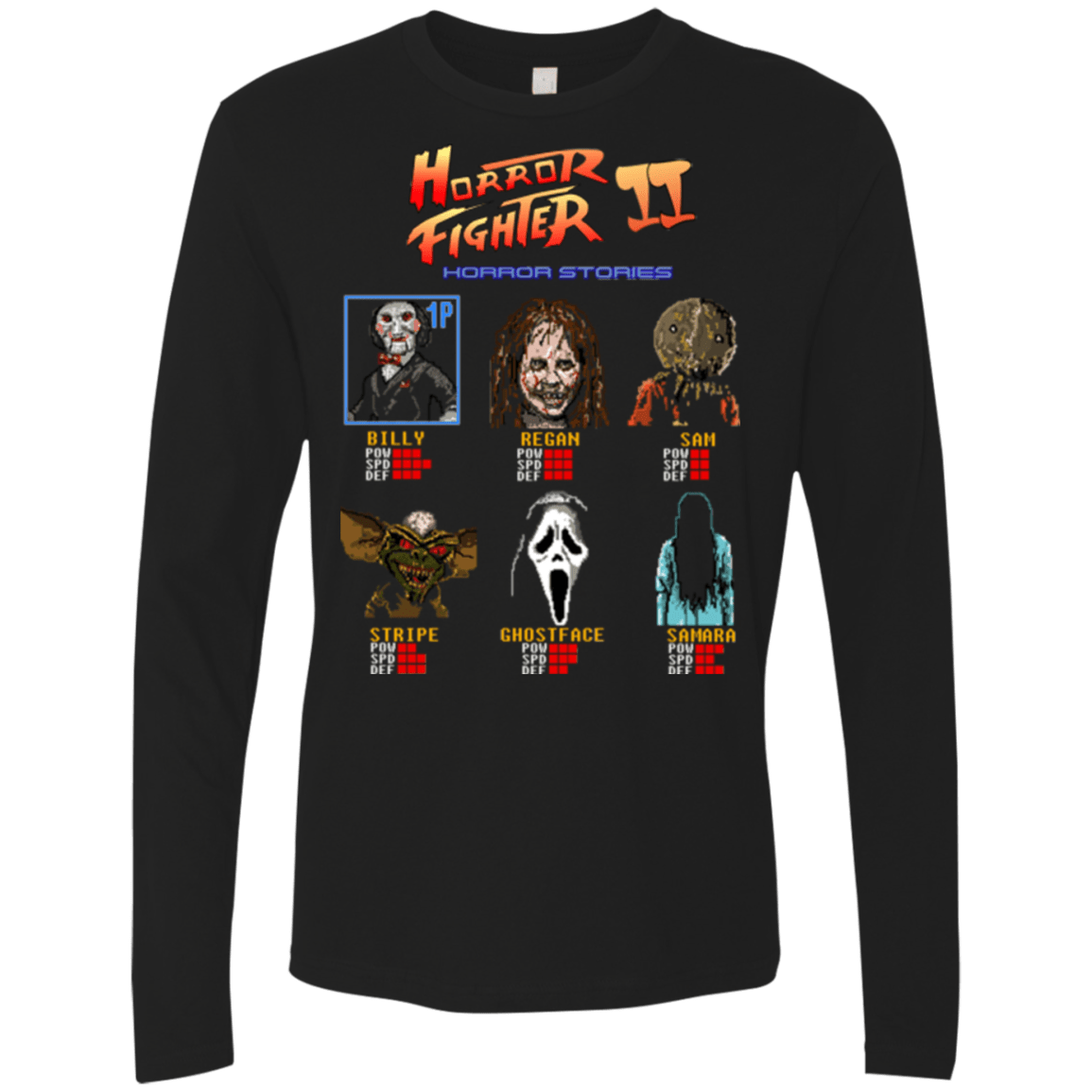 T-Shirts Black / Small Horror Fighter 2 Men's Premium Long Sleeve