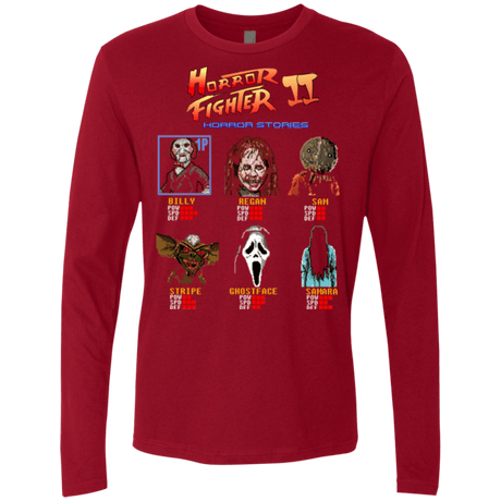 T-Shirts Cardinal / Small Horror Fighter 2 Men's Premium Long Sleeve