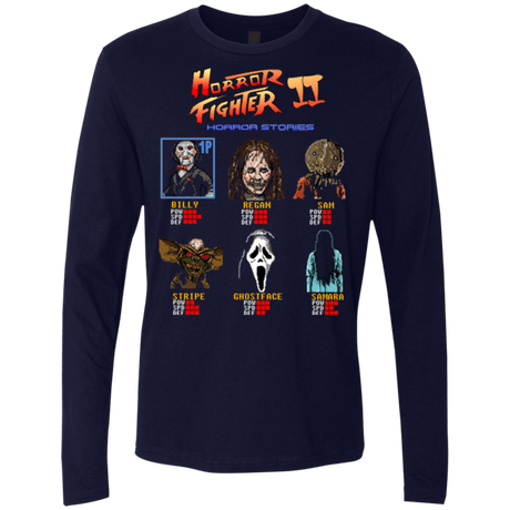 T-Shirts Midnight Navy / Small Horror Fighter 2 Men's Premium Long Sleeve