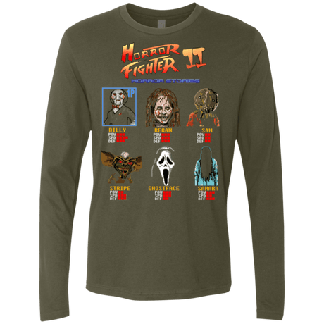 T-Shirts Military Green / Small Horror Fighter 2 Men's Premium Long Sleeve