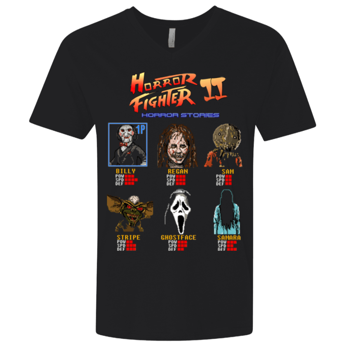 T-Shirts Black / X-Small Horror Fighter 2 Men's Premium V-Neck