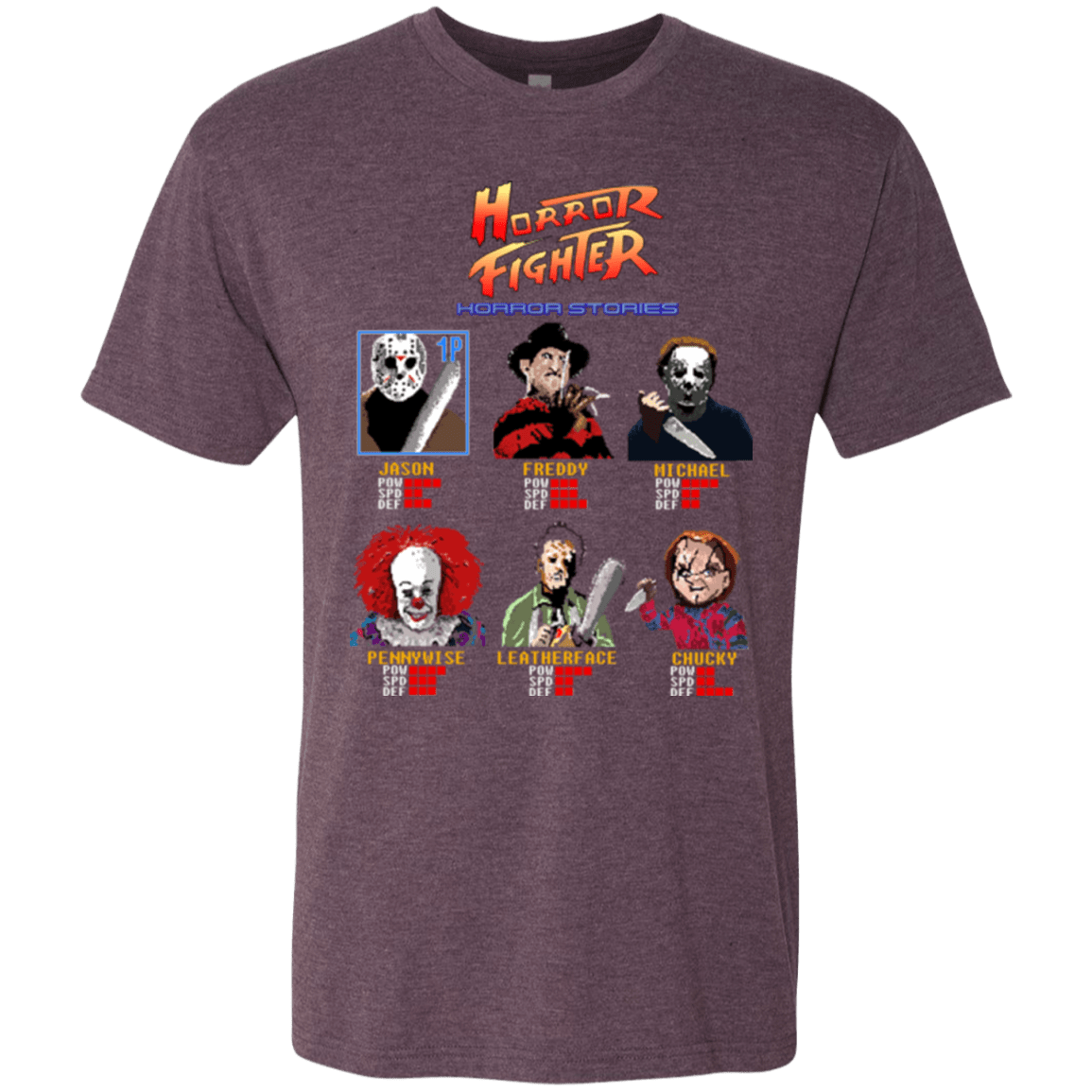 T-Shirts Vintage Purple / Small Horror Fighter Men's Triblend T-Shirt