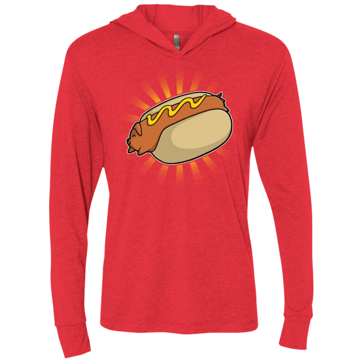 T-Shirts Vintage Red / X-Small Hotdog Triblend Long Sleeve Hoodie Tee